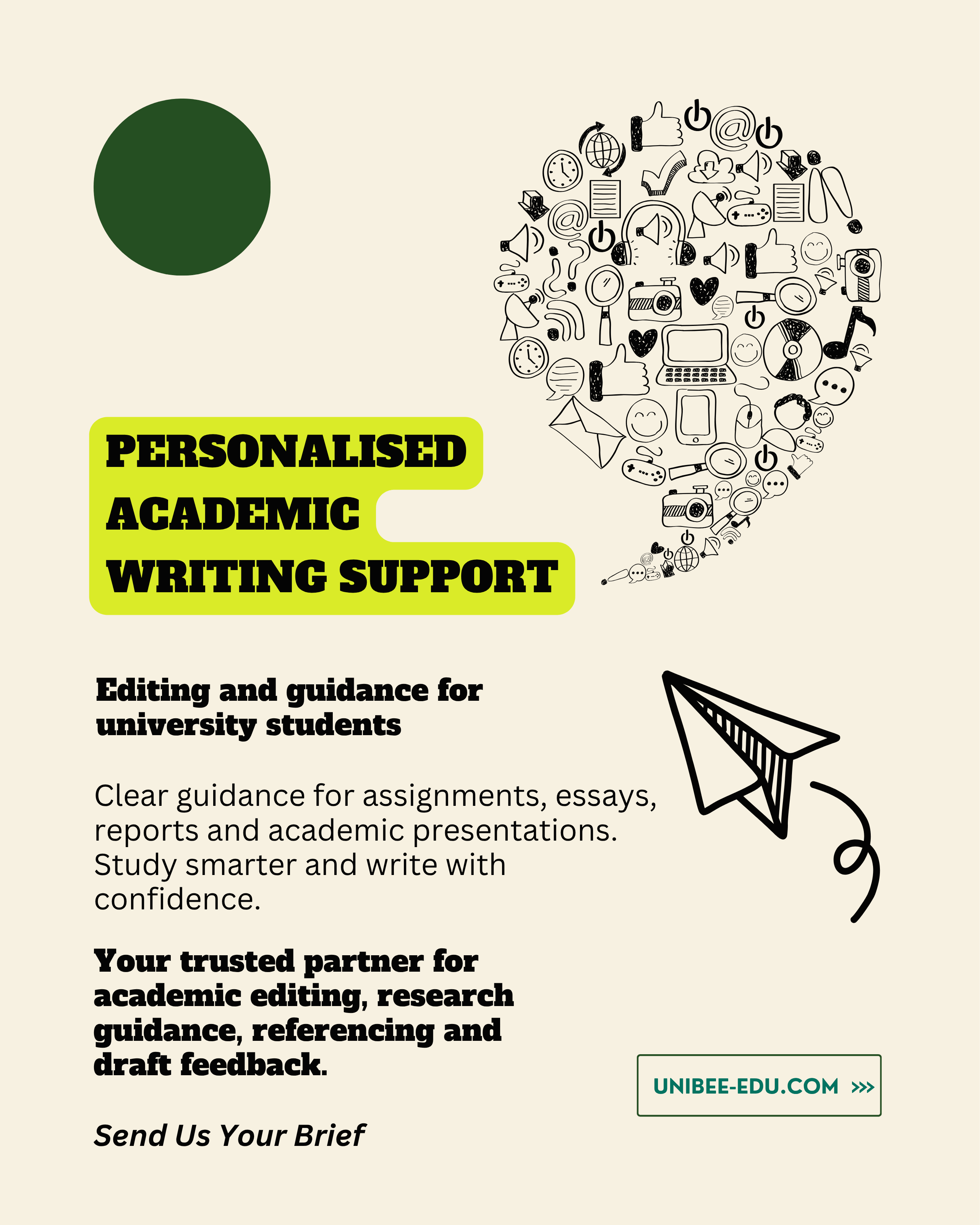 Personalised academic writing support — send us your brief